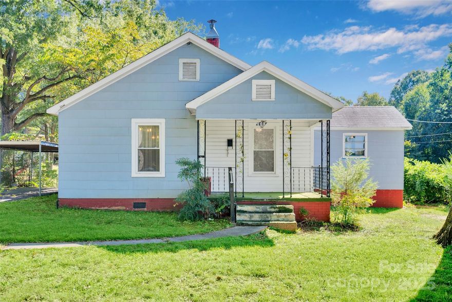 Welcome to this charming home nestled in the heart of Kannapolis. Boasting two cozy bedrooms and a full bathroom.  Primary bedroom had carpet replaced in 2024.  This quaint home is perfectly suited for first-time homebuyers or investors looking for a property with true potential. As you approach, you're greeted by a welcoming covered front porch that invites you to sit back and enjoy the peaceful neighborhood vibe. The home sits on a larger lot, providing ample space for outdoor activities or future expansions. The original character and charm of the home shines throughout, offering a warm and inviting atmosphere that is rare to find. Located in close proximity to the bustling downtown Kannapolis, you'll have quick access to local shopping, dining, and entertainment, while still enjoying the tranquility of a residential area. The neighborhood is a blend of new construction and tastefully renovated homes, signaling a community that is on the rise and making it an ideal investment opportunity. Don't miss your chance to own this gem, with its combination of original charm and prime location.