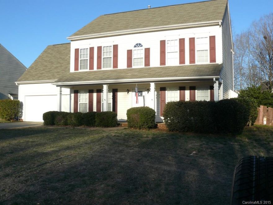 Great location! Minutes from 485. Rocking Chair front porch. Open floor plan with significant improvements and upgrades - custom tile, new fixtures and fresh paint. CAT5e CABLE ran throughout home.  Plenty of attic storage.  Master has trey ceiling and hardwoods.  Huge master bath with garden tub. Friendly and Active neighborhood with Holiday and Family events throughout the year.  ******$3000 IN CONSCESSIONS FOR NEW POOL LINER!******