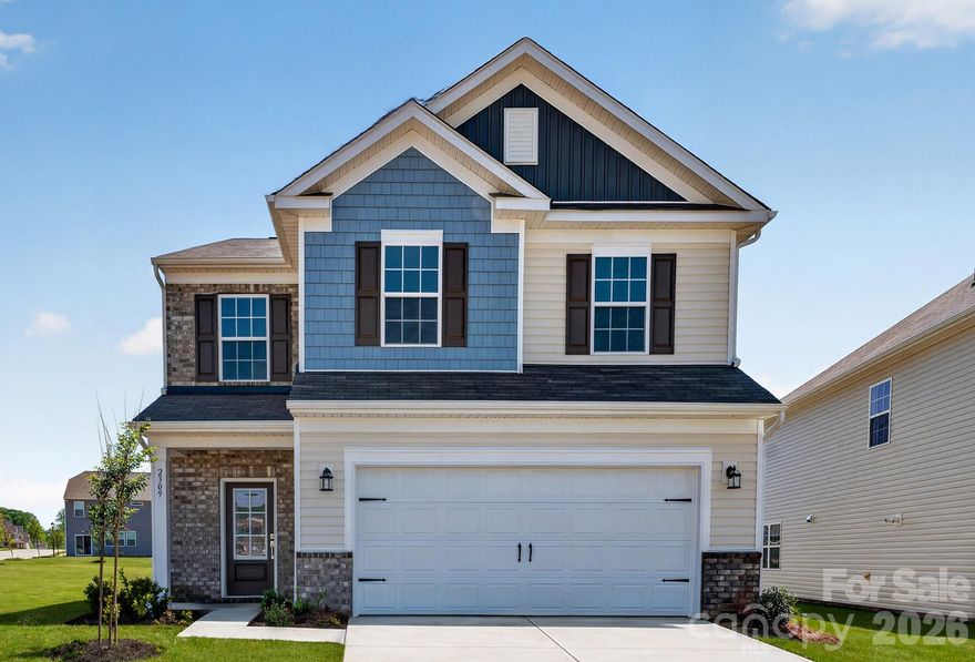 The Westbury is a new two-story home that delivers modern comfort with ample room to grow and entertain. Upon entry is a double-height foyer that flows to a spacious open-concept design situated among the family room, modern kitchen and breakfast room, perfect for seamless everyday living. An intimate rear patio offers serene outdoor moments. The second level is occupied by a large loft for additional shared living space and all four bedrooms, including the private owner’s suite with a full-sized bathroom. A two-car garage completes the home. Plus, our signature Everything's Included program means you will get quartz or granite kitchen countertops, subway tile backsplash, ceramic tile, and luxury vinyl plank flooring at no extra cost! Nestled in the foothills of Maiden and bordering Denver NC, Shannon Woods is a masterplan community with two collections of homes. Onsite amenities include swimming pool, fitness center & playground.