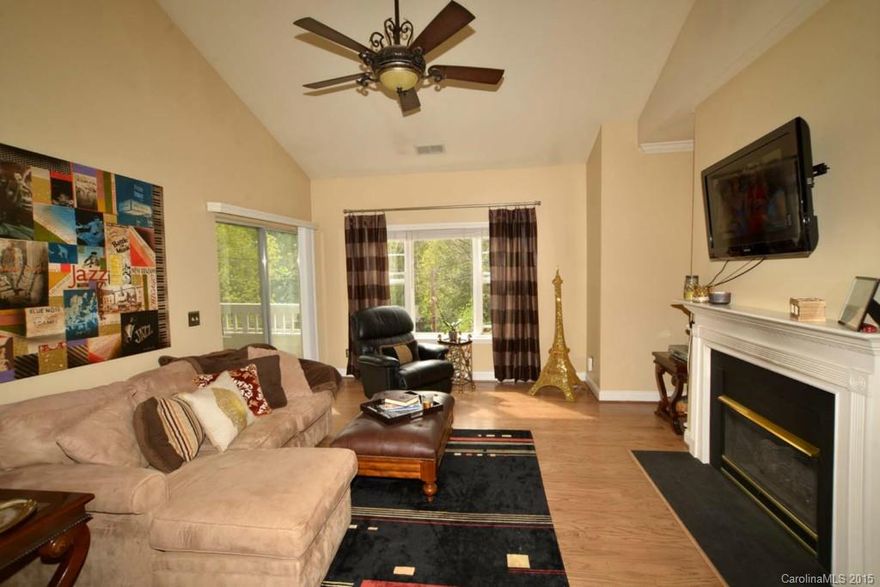 Handsomely decorated, privately located condo in "primo" SouthPark area! Walking distance to shopping and dining galore! Sought after top flr unit w/ cathedral ceiling. Updates in past 3 yrs include inter. paint, ceiling fan and light fixtures, wide plank hwd flrs, tile baths, framed mirrors in baths, and ss appliances incl wine chiller in kitch. Eat-in bar, covered deck, columns and crown molding complete the pkg. Hurry on this one...