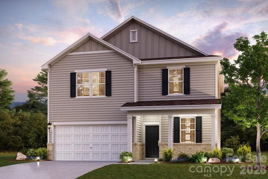 The Woodruff II at Blue Sky Meadows boasts an open-concept layout that's perfect for entertaining! An expanded kitchen—featuring a center island and a dining area with patio access—opens seamlessly to a spacious great room with an optional fireplace. Additional main-floor highlights include an additional bedroom and full bathroom in lieu of the study and powder bath. Upstairs, you'll find comfortable living space in two secondary bedrooms—each with a walk-in closet—and a generous primary suite with a roomy walk-in closet and attached bath. Completing the home, a large game room on the second floor offers versatile hangout space.