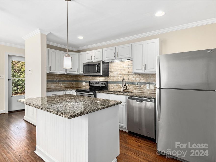 Remodeled 1BR unit on E. 7th Street near Pecan Avenue in Elizabeth. Walkable to hospitals, shopping, restaurants etc. White kitchen cabinets, granite counter tops, tiled backsplash, SS appliances. Fridge with ice maker, smooth-top range & built-in microwave. Kit island with barstool seating. Hardwood flooring thru-out. Tiled bath. Ceiling fans. Walk-in closet. Efficient dual-paned windows. Central gas heating and AC. Front and rear driveway parking. Water & all lawn maintenance included. Agent is owner.