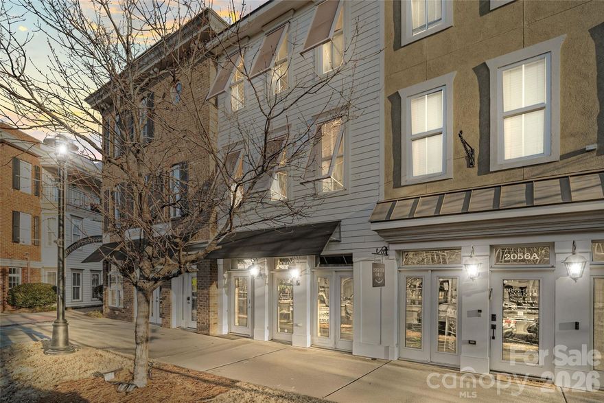 A Super Rare opportunity to own a Meeting Street Market office condo/townhome unit in the heart of Ayrsley! This awesome work, stay, play unit offers opportunities galore! Rent the office, rent the townhome or rent them both or visa versa! A very cool way to offset costs either way you look at it. The upstairs unit also comes furnished. It was being used before as a short term rental until the current tenant who has just a few months left on their lease. The bottom office was a real estate management company that just outgrew the building. Great location and great investment opportunity just off I-485! Enjoy all Ayrsley has to offer at the convenience of your work and home! Come and see what the possibilities could be for you!