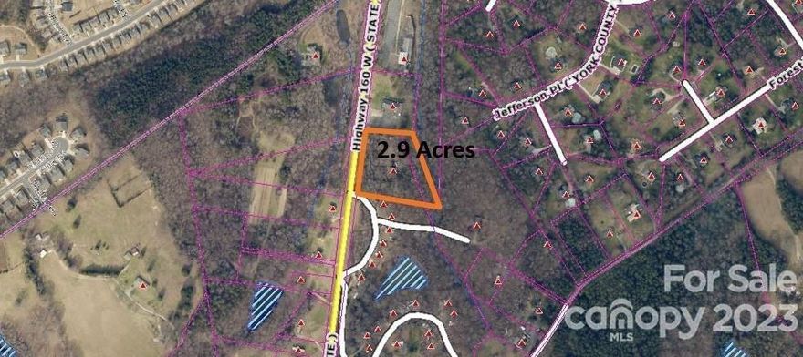 Two separate parcels totaling 2.9 acres.  There is a home on the site.  Please call to gain access.  No value is being placed on the home.
