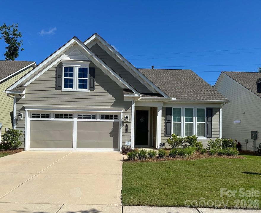 This Kolter built home in 2022 resides in the sought after Cresswind Community.  This Ashford floor plan comes 3 bedrooms & 3 full bathrooms and has the extra bonus room upstairs for an In-law suite complete with private bathroom & walk in closet. The Kitchen has been upgraded with stone backsplash, double gas oven, upgraded dishwasher, stainless steel farmers sink and Samsung 4 door with family hub.  The dining room flows into family room with gorgeous acrylic glass chandelier with medallion on ceiling. The Family room comes with a Gas Fireplace with remote temperature and faux brick tile to the ceiling including a NEW 75' Smart TV. Master bedroom on first floor with Master bathroom includes glass inlay in shower and dual sinks. Laundry room comes with Samsung Washer/dryer.  The whole house has plantation shutters, security system with glass break and RING cameras. A large over sized Fenced in back yard with no neighbors behind you. Sit in your own 3 person jacuzzi with 220 volt wiring with shut off.  while watching football on your outdoor TV. The extended patio with outdoor kitchen including grill/ Blackstone/ pizza oven for your entertainment with friends.  The 17,000 sq ft Club house has indoor pool, Fitness Center, Demonstration Kitchen, Billiards Room, Outdoor resort pool with cabanas, pickleball courts, bocce ball courts and tennis courts and more.  Close to new Publix shopping center, close to downtown Charlotte and airport.   *** List Agent is Owner