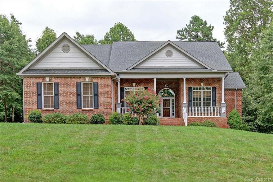 Well maintained custom ranch backing onto 9th tee box. Large front porch to enjoy the ambiance of this golf community. Arched doorways into formal dining & den. Wood floor in main areas. Large kitchen w/maple cabinets, granite, s/s appliances. Breakfast area w/rear view off deck onto golf course. Enjoy outdoors on large deck. Master w/trey ceiling, natural light & large bathroom w/dual sinks. Second bedrooms are great size w/good closet space. Large bonus room w/walk-in attic access.