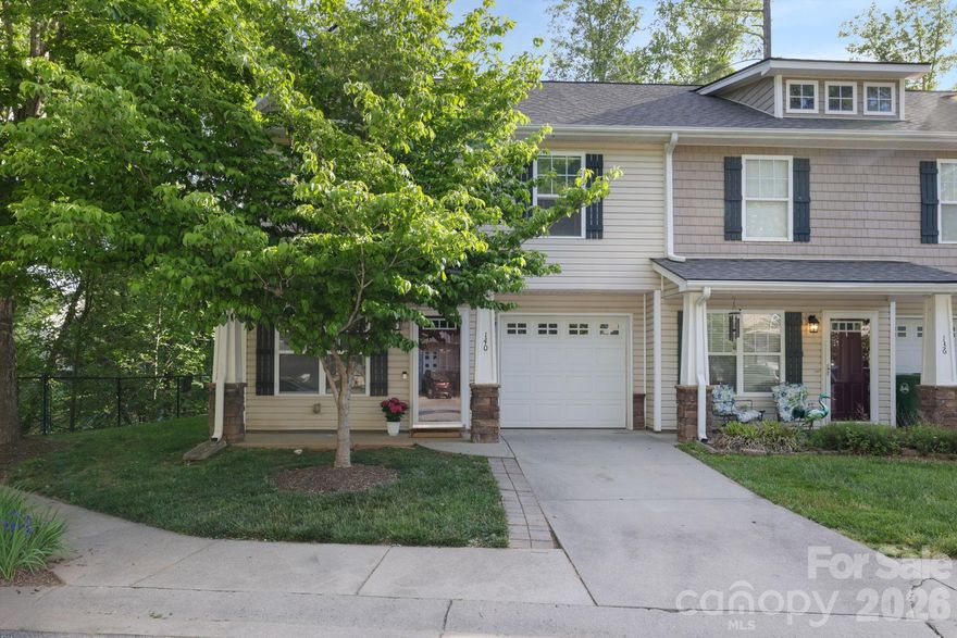Welcome to 140 Thea Lane, a beautifully updated and move in ready end unit townhome ideally located near Fletcher and South Asheville amenities, shopping, and dining. This light filled home features a stylish eat in kitchen with Samsung appliances installed in 2022, updated lighting, and a functional layout perfect for everyday living and entertaining. The powder room has been recently remodeled with tile flooring, a new vanity, and modern lighting.

The main level garage offers easy access for bringing in groceries while providing additional storage for outdoor gear and equipment. Upstairs, you will find three spacious bedrooms and two full bathrooms featuring durable luxury vinyl plank flooring and fresh paint. Generous closets, abundant natural light, and a washer and dryer that convey with the home add to everyday comfort and convenience.

Enjoy outdoor living from the covered front porch, perfect for relaxing or connecting with neighbors, or unwind on the private back patio. Guest parking is conveniently located next to the home for easy access.

The community offers a playground and pet friendly areas, while the affordable HOA (under $150 a month) supports low maintenance living by covering exterior maintenance, lawn care, and landscaping. A new roof installed in 2026 provides added value and peace of mind.

This well maintained end unit townhome offers comfort, convenience, and a desirable location, making it an excellent opportunity for a primary residence, second home, or investment property.