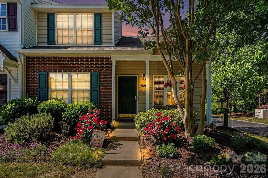 This charming end-unit townhome is a hidden gem that perfectly blends comfort, style, and convenience. Featuring 3 bedrooms and 2.5 bathrooms, this home offers plenty of space to live, work, and relax. The main-level primary suite ensures easy living, while the open-concept layout creates an inviting and functional atmosphere. Step into the eat-in kitchen, where granite countertops and a breakfast bar make both cooking and casual dining a delight. The luxury vinyl plank floors throughout add a modern touch and are as durable as they are beautiful. Outdoors, you'll find a private back deck surrounded by lush greenery—perfect for morning coffee, evening cocktails, or hosting friends. The covered front porch is equally inviting, offering a cozy spot to unwind and enjoy the neighborhood charm. This townhome comes with the added perk of a low & proactive HOA, which covers lawn maintenance and grants access to a community pool—making your lifestyle as carefree as it is enjoyable. Located just minutes from I-77 and South Charlotte, you'll have seamless access to shopping, dining, and entertainment, all while being nestled in the highly rated Fort Mill school district. The low South Carolina taxes make this not just a home, but a smart investment. Move-in ready and meticulously maintained, this home is waiting for you to make it yours!