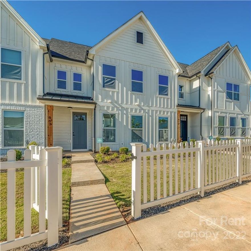 Welcome home to Allston, the newest and hottest community in the area, with select homes now for lease! Beautifully designed, modern farmhouse inspired townhomes are central to all things great in Rock Hill with plenty of attractions! This open floorplan features a vaulted entryway, allowing in sunlight that really opens up the space. Family room opens up to the dining area for easy conversation. Any chef will appreciate the dream kitchen which features a large island, stainless appliances including a gas range, and quartz countertops. Primary suite + laundry on the main level; with three bedrooms and a jack and jill bath upstairs. This community offers a park, playground, walking trail, and is nearby to dining and shopping.