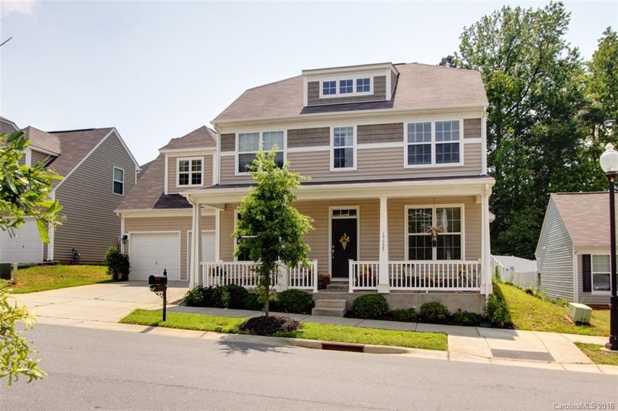 Immaculate craftsman style home in sought after Caldwell Station.  Desirable JV Washam - Hough HS district!
Open layout has tons of natural light.  Kitchen features granite countertops, stainless appliances, mosaic tile backsplash and breakfast bar top. Den/ Study on Main.  Private lot backs up to woods. Hardwoods on main level living areas. Mins from Birkdale village, the new antiquity shopping plaza, I-77 and the lake!