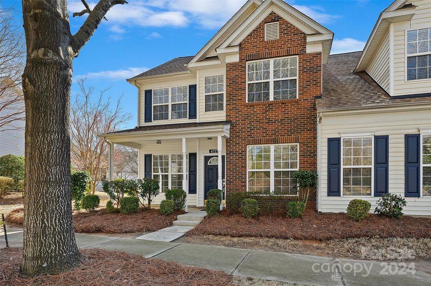 SELLER IS CALLING FOR HIGHEST & BEST BY NOON, SUNDAY!  Great Opportunity- End Unit- Primary on Main- Freshly Painted- NEW Stainless Steel Appliances- NEW Carpet-NEW Lighting & MORE! Charming Rocking Chair Front Porch PLUS Spacious Screen Porch! Generous Formal Living & Dining PLUS Dramatic Vaulted Breakfast  & Great Rm with Fireplace. Large Primary on Main w/ 2 Dressing Areas, Garden Tub PLUS  Shower!  Upper Level Offers: 2/3 Generous Secondary Bedrooms/Bonus PLUS Spacious LOFT. Don't Miss-  Large Walk-in Attic Storage. Mature Landscaping. Meticulous Condition, Easy Stroll to  Community Pool! Convenient to Shops, Restaurants & I485. Great Condition-Great Location- WELCOME HOME!