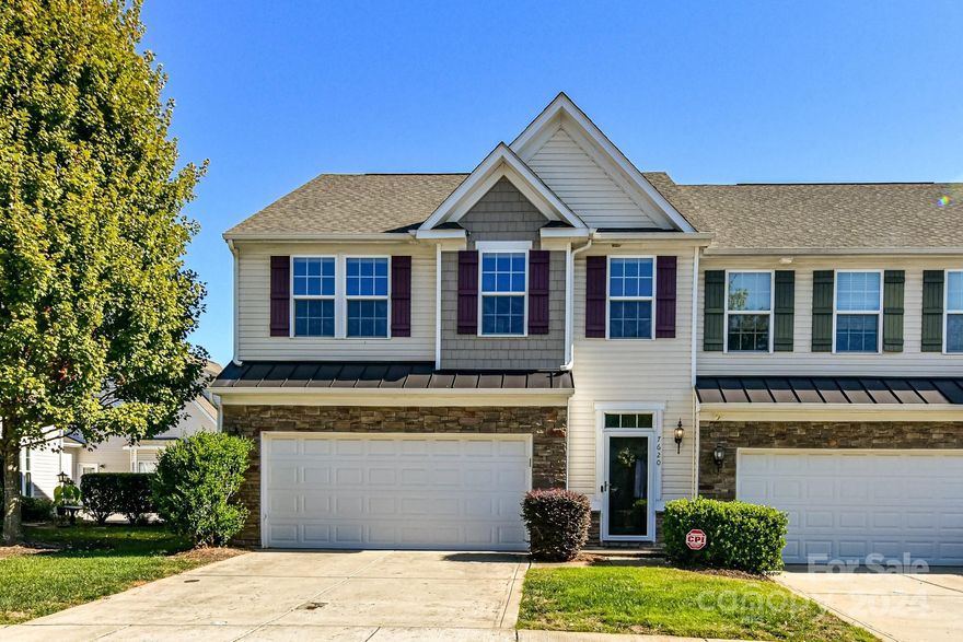 Stunning End-Unit with Unbeatable Location. Ideally situated at Arrowwood and I-485, offers unparalleled access to Charlotte's hottest destinations. With its proximity to the airport, South Park, Top Golf, the outlet mall, South End and Uptown, this home truly embraces the essence of urban living. Nestled within a gated community, amenities include a pool, fitness center, and clubhouse. The main level boasts 5-inch plank HW floors and tall ceilings. The kitchen boasts a gas range, granite countertops, and upgraded cabinets, island w/bar seating. It has a rare two-car garage, epoxy floors, central vac, and quiet garage motor. The sale includes SS refrigerator, washer/dryer, and a TANKLESS WATER HEATER. Enjoy the primary suite with dual vanities and walk-in closets.  Additional Highlights include: Private fenced yard, tons of Recessed lights, Ceiling fans, Central Vac , Open main floor, custom blinds. Don't miss the opportunity to make this meticulously maintained home your own.