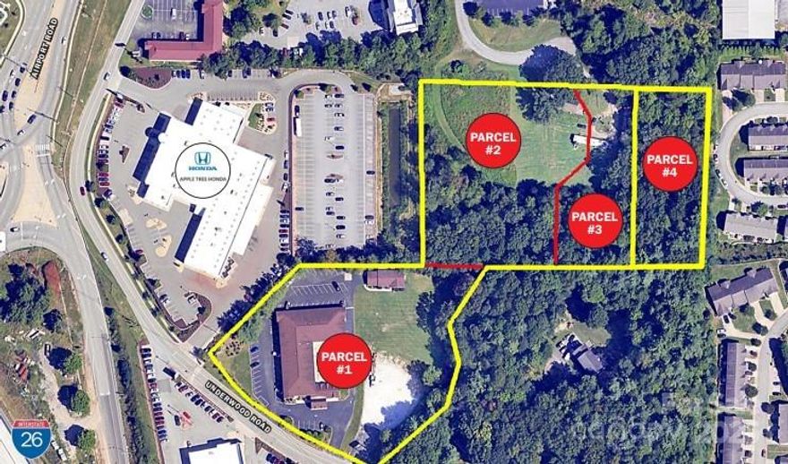 DEVELOPMENT SITE.  4 parcels of land now for sale.  1mi from Asheville Regional Airport.  Close proximity to Airport Rd and I-26 on/off ramps.  Would be a great development site.  REID# 700250, 9957711, 9957710, 702633 for a total of 7.71/ac +/-.  ZONED COMMERCIAL WITH POSSIBLE USES:  Grocery, Big Box Retailers, Restaurants, Medical or Multi-family.