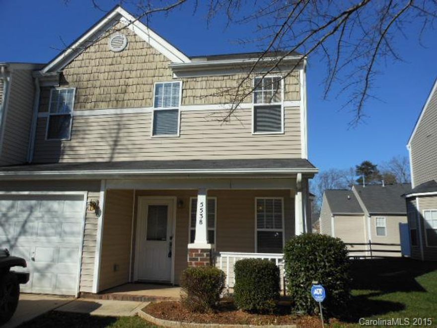 Great end-unit Townhouse in gated community!  The 1st floor features a well equipped kitchen w/ bar, pantry, and ample cabinet space, half bathroom & a large family room / dining room combo w/ sliding glass door leading to the patio. Upstairs you will find a master suite w/ vaulted ceilings, walk-in closet, ceiling fan & private full bath w/ dual vanities, a garden tub & separate shower.  There are two nice sized secondary bedrooms which share a hall bathroom.