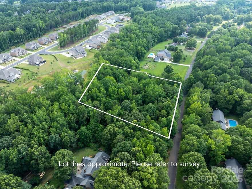 Beautiful 1.46 acre lot in prime Weddington location under ten minutes to Waverly shopping and restaurants. Site accommodates either a crawl space or possible basement foundation. 4 bedroom septic system already approved. Wonderful opportunity to build your dream home in the Weddington School District!