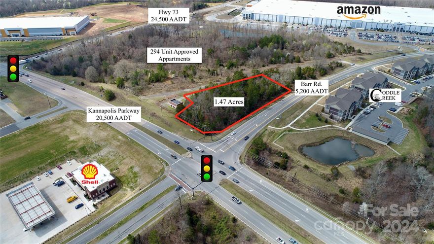 ·      SALE PRICE: $475,000
·      CD COMMERCIAL ZONING
·      COMBINED 25,700 AADT TRAFFIC COUNTS 
·      ON SITE WATER / SEWER NEARBY
·      ACCESS TO SIGNALIZED LIGHT
·      GENTLE SLOPING TOPOGRAPHY
 
Located at the heavily traveled corridor of Kannapolis Parkway and Barr Rd. in Kannapolis, NC, this lot offers access to a signalized intersection, utility access, and flat topography. The site also enjoys close proximity to I-85, Hwy 73 (Davidson Hwy), I-485, downtown Kannapolis, and Concord. The property is within close proximity of many business parks, retail centers, residential developments, and schools.

**An engineering firm contracted by the city has provided an estimate of approximately $460,000 to access and connect to the sewer line on RL Ketchie Blvd.

**City owned property. Offers subject to upset bid process and City Council Approval.  Earnest Money Deposit must be at least 5% of Purchase Price.
