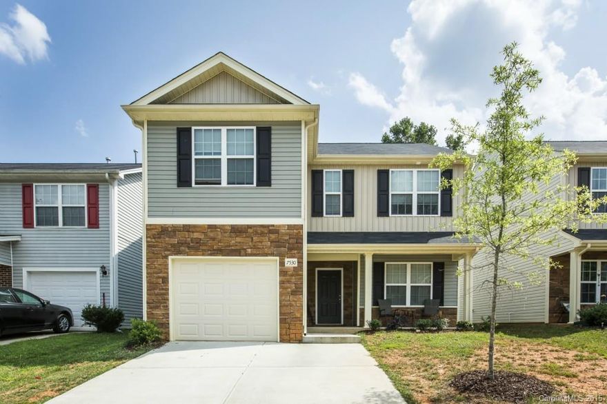 Beautiful, almost new & ready NOW!   Gorgeous home has Great kitchen. Lots of cabinets and counterspace. Refrigerator incl! Open to family room-perfect for entertaining. All Hardwood floors on main. Family Room overlooks the back yard- has tons of natural light.  4 bedrooms/2 bathrooms upstairs. Front porch & patio!  Just bring your furniture and clothes!  You will love being conveniently located so close to Uptown and 485.