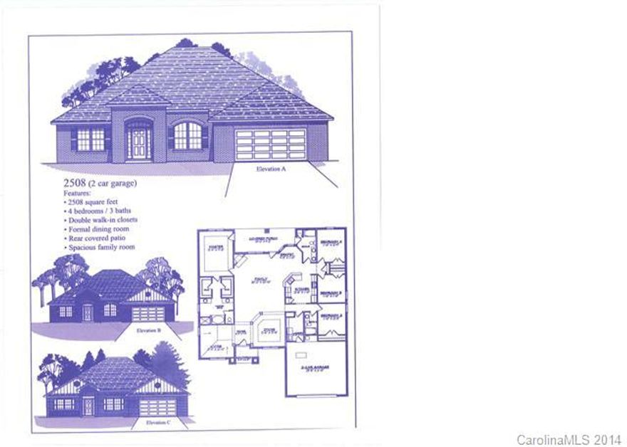 Dramatic ranch plan with large family room. Formal dining and living rooms. 4 bedroom 3 baths. Kitchen has bay area in breakfast area. Split floor plan with spacious owner's suite with walk-in closets. Finished two car garage.