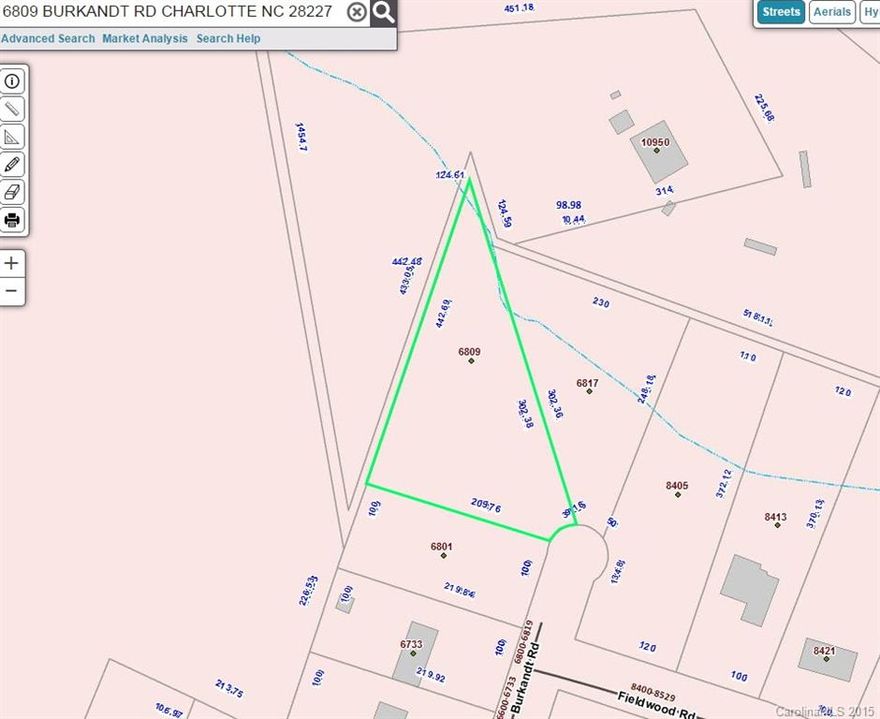 A little over an acre in established Wilson Woods. There are 3 other lots at this cul-de-sac listed separately & shown in yellow highlight in attached photos. (6817 & 6801 Burkandt and 8405 Fieldwood). Paved road dead-ends at Burkandt and Fieldwood. Road & cul-de-sac would need to be installed to develop all four lots together.
