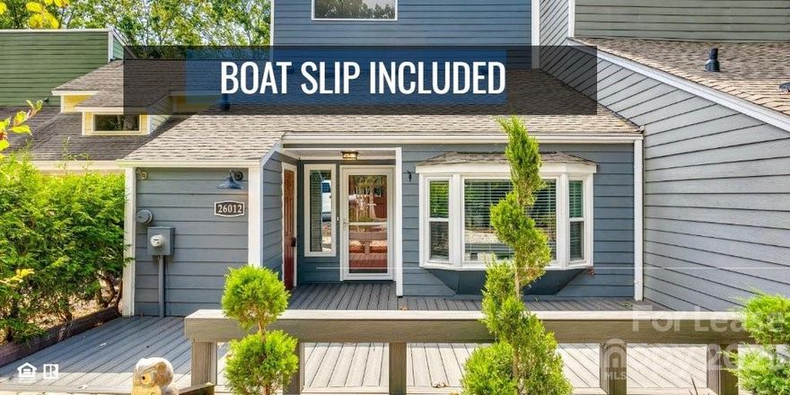 Enjoy Lake life in this 3 bedroom 3 bath townhome with deeded boat slip!!  The kitchen features a large Island with a breakfast bar, SS appliances with a built-in microwave, double wall ovens, and an electric cooktop. The kitchen opens to the large family room with an electric fireplace, which opens to a bar area leading to the spacious back deck that drops down to a large patio with a fire pit. Nice guest room with a Murphy bed and a full bath on the main. Upstairs enjoy your beautiful primary bedroom w/a separate seating area and en-suite bath. The primary bath has a walk-in shower, double sink vanity, and make-up area. A nice-sized secondary bedroom and laundry are also upstairs. Deeded boat slip with property on a shared dock. Live the lake life year-round and enjoy the fabulous Fort Mill Schools! The community has so much to offer but some may require membership. Owners would consider up to a 2 year lease. Pets Conditional. **No Cats**