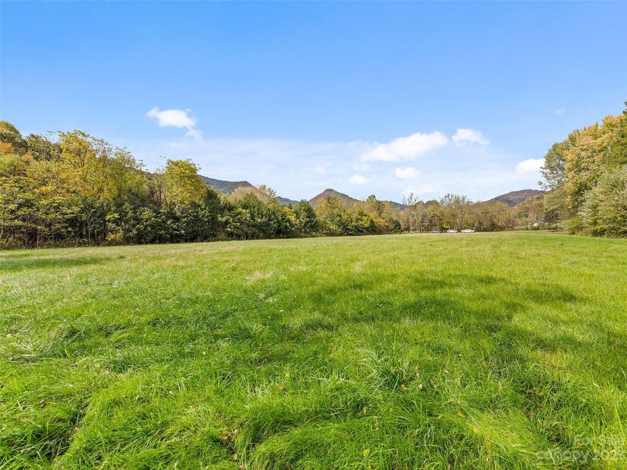 Beautiful rolling farm land previously used to grow Nursery Stock . The property is level farmland and borders Beaverdam Creek . Ideal for Residential development with easy access. The location is ideal for commuting to Asheville and Waynesville. The property borders Beaverdam Creek and is partially in the floodplain