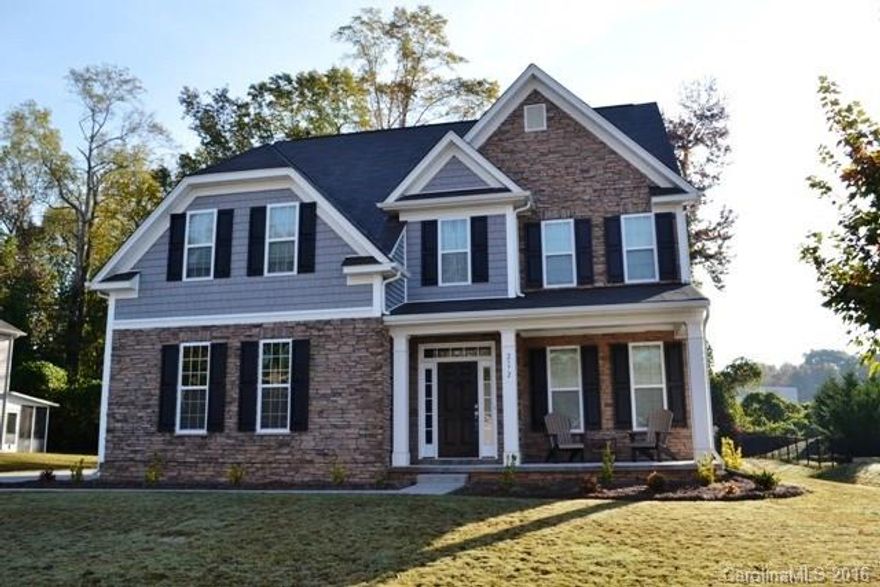 Room to grow in this home that offers 6 bedrooms and 4 full baths.  Formal dining room has coffered ceiling, great room with fireplace/gas logs.  Granite kitchen has stainless appliances.  Guest bedroom on main level.  Second level houses master and two additional bedrooms and large bonus room.  Third level has two bedrooms and full bath.  Rocking chair front porch and patio, fire pit.  Freshly painted interior and new carpet. This is one of the few gated communities in Rock Hill.