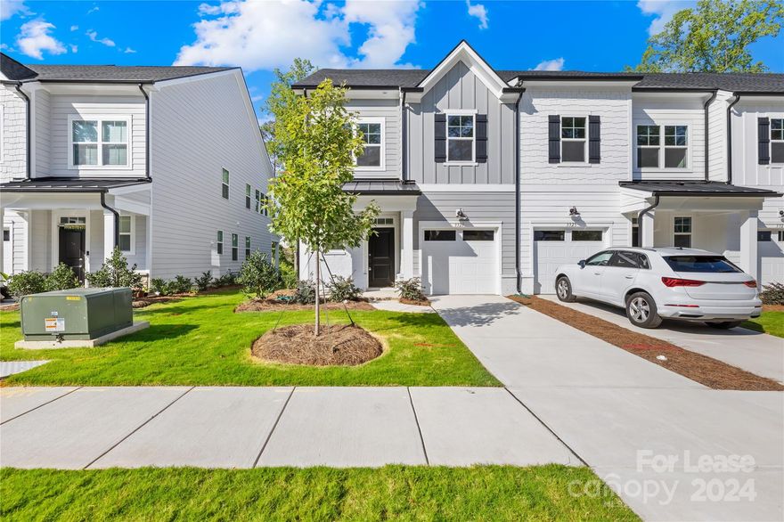 Brand NEW 2-story END-unit townhome in Griffith Lakes-Available NOW! Open floor plan with a spacious family room, chef's kitchen, and rear covered porch on the main floor, plus a 1-car garage. The upper level features a master bedroom with a stand-in shower and walk-in closet, along with two additional bedrooms, a full bath, and a laundry room. Black cabinets, granite countertops, stainless-steel appliances, and a tile backsplash adorn the kitchen. Conveniently located off W.T. Harris Blvd, opposite The Shoppes At Davis Lake, with easy access to I-77 and I-485. Close to various dining, shopping, and entertainment areas.

Rent includes a refrigerator, washer, dryer, and HOA fees. Tenants are responsible for water, gas, and electricity. For a seamless leasing process, tenants aged 18 and over must undergo a credit check, background check, provide proof of funds, and pay an application fee.