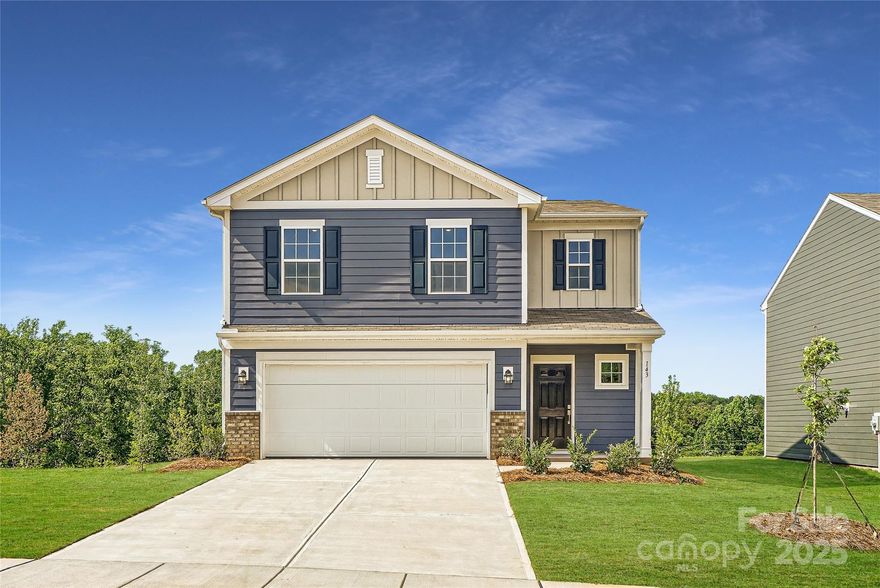 This new two-story Crane floorplan was designed for optimum comfort and convenience. The first floor features an open family room that flows seamlessly to the kitchen and breakfast room, plus a two-car garage. The second floor hosts a versatile loft that adds shared living space and four restful bedrooms including a large owner’s suite. Plus, our signature Everything's Included program means you will get quartz or granite kitchen countertops, stainless steel appliances, luxury vinyl plank flooring, and so much more at no extra cost! Winecoff Village is conveniently located in Troutman, offering excellent outdoor recreation at nearby Lake Norman State Park. Residents can enjoy a charming downtown area filled with ample shopping and dining options. Winecoff Village is approximately a 40-minute drive to Uptown Charlotte, thanks to close proximity to I-77.