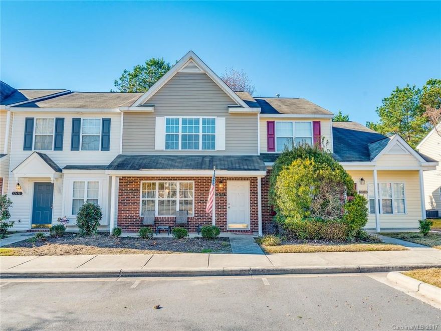 12434 Hennigan Place Lane is an adorable 2 bedroom, 2.5 bathroom townhouse located in North Charlotte. Nestled in the Rozzelles Landing neighborhood, your next home or investment property is just minutes from I-485 and NC-16. This well-maintained, reasonably-priced home welcomes future buyers with neutral paint, new carpets installed in 2016, and beautiful hardwood and tile flooring throughout the main level.