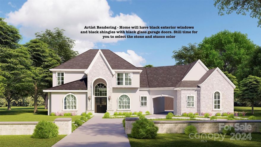 Make this exclusive custom built luxury home truly your own! Still time for you to choose selections in this European inspired masterpiece. Grand entrance with porte cochere is sure to impress! Private office. Spacious dining room flows to open floor plan with great room, incredible chefs kitchen with custom cabinets, Thermador Professional appliances including 60" refrig/freezer combo, 6 burner + griddle range, drawer microwave, ultra quiet dishwasher, huge island, roomy walk in pantry, breakfast bar + breakfast room. Amazing attention to details between the intricate ceilings and trim package, bullnose corners to name a few. Primary BR & ensuite on main level. Outdoor living area to enjoy your private backyard. Upper level rec room +flex area + 3 BRs with ensuites & WICs.  2 car + 1 car (3) garages plus workshop.  Room for pool!  Enjoy the convenience of all the area has to offer being minutes to stores, restaurants, and entertainment while taking sanctuary in this peaceful enclave