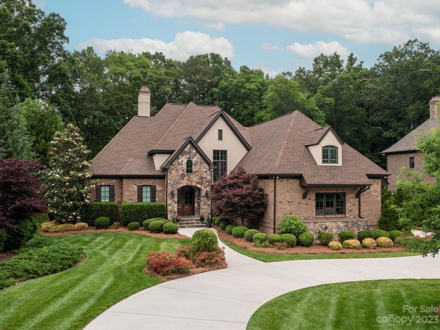 Welcome to the resort like, gated Skyecroft community. European custom home was built with the primary bedroom on main and boasts an additional 2nd living quarters. Additional living space has private entrance and access to the main house. Separate great room has vaulted beamed ceilings, gas fireplace, gorgeous kitchen & bedroom. This bedroom has built in storage with dressing area & a walk in custom closet with stackable washer and dryer. The main living space is an open floor plan with a drop zone off of the 3 car garage, built in storage & a gas, stone fireplace. 2 laundry rooms; one up & one down. Bonus room over 3 car garage has a closet. Full bath located adjacently. Theater room could be used as a home office. Jack and Jill bathroom separate the two other guest bedrooms upstairs. Private, wooded backyard with heated saltwater pool & hot tub. Travertine patio with a wood burning fireplace. Weddington school system. Multiple ponds, community pool, tennis courts & walking trails.