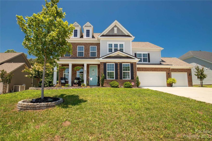 Spacious home with lots of wow factors located in Bent Creek! Large foyer with a study and a dining room on each side leading into the open floor plan with a gourmet kitchen. Large island perfect for entertaining. Den has custom built ins and lots of windows overlooking flat backyard. Primary bedroom on main. Primary closet equipped with custom closets organizers. Second floor features 3 bedrooms/2 baths, an 18x18 loft and an 18x18 bonus room separated by double French doors. Screen porch and 3 car garage and plenty of driveway parking make this home extra special. Indian Land Schools.