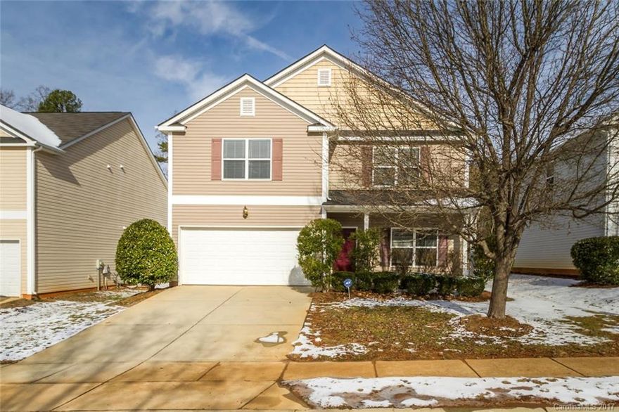 Serene rural setting that is close to everything! Two story move in ready home! Home features 2" faux wood blinds throughout, generous backyard and all bedrooms upstairs.  Kitchen features ample storage and maple cabinets.  Large laundry/mud room and half bath as you enter from garage.  Master Bedroom is a spacious 20 x 17 with large walk in closet.  Upstairs features 2 other guest rooms and great loft space! Family room features gas logs and dining room overlooks back yard. 2 car garage!