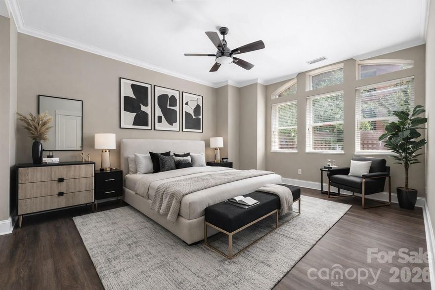 A unique chance to own a notable piece of Charlotte’s architectural legacy, ideally situated in the heart of Uptown at 229 N. Church. This beautifully maintained 2-bedroom, 2-bath corner unit offers main-level access & blends timeless exterior charm w/modern interior updates, perfect for the discerning buyer. The spacious layout includes an updated kitchen w/contemporary finishes, a renovated primary bathroom, & fresh interior paint, creating a polished, move-in ready space. As a corner unit, natural light floods the living area & kitchen, while both bedrooms feature exterior windows—an uncommon luxury in Uptown condo living. This exclusive building features a rooftop terrace shared among a select few—ideal for enjoying city views & quiet evenings above the buzz of downtown. Secure, private garage parking provides convenience, plus a dedicated basement storage unit. CLT's finest dining, entertainment, & cultural venues at your fingertips w/an exceptional blend of privacy, luxury, and urban accessibility.