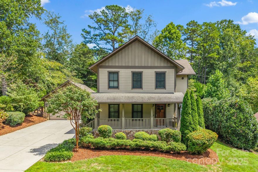 This home is on a country road, in the city, in the middle of established homes with a large tree canopy. Listen to the birds wake you in the morning from your vaulted ceiling, primary suite with a bathroom that has a separate jetted tub and sizable walk in shower. This home has 2 other bedrooms, 1 is currently a very large closet with a island in the center of the room-( this can be removed easily if wanted) -The kitchen has stainless appliances along with a wine frig-there is a screened porch right off of the kitchen or step outside the back door to a patio where your grill can reside. Living room has a beautiful vented gas  fireplace while the front porch captures those birds singing. There is also a double car garage-this is it! If you have not considered this in your showing tour-please do -this might be the one that you have been waiting for.