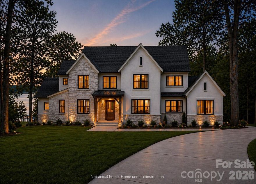 Beautiful Custom Waterfront Home – No HOA!
Exceptional custom home located on a waterfront lot offering quality craftsmanship and designer finishes throughout. The main level features a spacious two-story great room with a stunning two-story fireplace, a gourmet kitchen with high-end appliances, custom cabinetry, and designer-selected finishes. A formal dining room provides an elegant space for entertaining. The primary suite and a custom office are also located on the main level for added convenience. Upstairs includes two bedrooms with water views, a large loft area, and a cozy reading nook on the stair landing overlooks the lake, creating the perfect spot to relax and unwind. The basement features and additional bedroom and full bath with water views, flex room and large family room with wet bar.  Outdoor living features covered and uncovered porches, a patio, and a private boat dock for enjoying lakefront living at its best. A three-car garage provides ample parking and storage. This home showcases premium materials and attention to detail throughout—too many quality features to list.