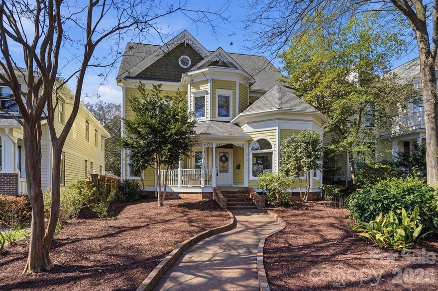 Exceptional opportunity in the heart of sought-after Dilworth Historic District! This stunning 5-bedroom, 4 1/2-bath Queen Anne style residence offers over 4,500 square feet of beautifully designed living space on a .23-acre lot. Blending timeless character with refined comfort, the home showcases elegant vintage finishes, recently refinished hardwood floors, and classic architectural charm throughout.  Separate second living quarter features its own entrance and utilities, providing ample space and flexibility.

Gracious living and dining spaces flow seamlessly for both everyday living and entertaining, while a generously sized gourmet kitchen and bedrooms with en-suite bathrooms, provide comfort and privacy. Situated on a spacious lot—the property offers room to relax, garden, or create your ideal outdoor retreat.

All of this just minutes from Uptown Charlotte, top dining, shopping, parks, and the Light Rail. Offered at a competitive price, this is a rare opportunity to own a signature home in Charlotte!