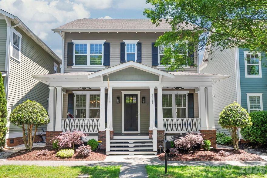 Nestled in the vibrant heart of Ballantyne, this picturesque Charleston-style residence in the highly sought-after Ardrey Crest community offers the perfect blend of Southern elegance and modern convenience. A sweeping covered front porch and meticulous landscaping set a tone of timeless charm, welcoming you into a main level that impresses with 10' ceilings and stunning site-finished hardwood floors. The versatile floor plan features a dining/flex room accented by stunning wood beams and a secondary flex space behind elegant glass French doors...ideal for a home office or playroom. At the heart of the home, the sun-drenched kitchen boasts an island for food prep and a spacious breakfast area that opens seamlessly to the living room, where oversized windows and updated blinds throughout invite an abundance of natural light.

The second level offers three generous bedrooms, including a spacious primary retreat with a large walk-in closet and a spa-like ensuite bath. A standout feature of this property is the finished third floor...a rare find providing a fourth bedroom or massive bonus room alongside substantial walk-in attic storage. Outside, the private, fenced backyard serves as a peaceful sanctuary featuring a custom gazebo, professional outdoor uplighting, and a full irrigation system, all leading to a detached two-car garage equipped with a dedicated EV charging outlet.

Living in Ardrey Crest provides a vibrant neighborhood atmosphere with premium amenities including a community pool, playground, bocce ball court, and scenic walking trails. Perfectly positioned just minutes from The Bowl at Ballantyne and Blakeney Shopping Center, and assigned to top-rated schools, this beautifully maintained, move-in-ready gem offers the rare opportunity to enjoy peaceful suburban living while remaining steps away from the best dining, shopping, and entertainment.