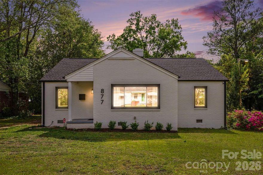 Welcome to this beautifully updated home just minutes from downtown Rock Hill, where modern upgrades, artistic design, and move-in-ready convenience come together. From the moment you arrive, the painted full brick exterior, black-framed windows, and refreshed landscaping create standout curb appeal with a clean, modern look. Step inside to a warm, curated interior filled with character. Previously an artist’s home, the space features unique design elements—including a custom faux stone accent wall that creates an eye-catching focal point and sets the tone for the rest of the home. The large picture window brings tons of light into the large living space accented with a gas fireplace. Flowing into the spacious dining area with a cozy window seat offering added storage. The renovated kitchen blends style and function with modern cabinetry, butcher block countertops, undermount sink, and stainless steel appliances—perfect for both everyday living and entertaining. The updated bathroom and fresh interior paint throughout create a clean, cohesive feel. A thoughtfully redesigned laundry space includes updated plumbing and a full-size stackable washer & dryer, maximizing efficiency without sacrificing convenience. Step outside to enjoy a private backyard retreat featuring a newly built shed for storage or workspace and a firepit area—ideal for relaxing evenings or hosting friends. This property offers true peace of mind with extensive renovations that were done for the home-owner including: New roof & gutters, New HVAC system + all new ductwork, New windows, New water heater, Fully updated electrical system (panel & wiring), plus a CPI security system installed for peace of mind. Ideally located just minutes from Rock Hill’s vibrant downtown, you’ll enjoy easy access to local dining, shopping, parks, and entertainment—while still having the comfort of a quiet residential setting. If you’re looking for a fully updated, character-filled home with major systems already replaced—this one is a must-see.