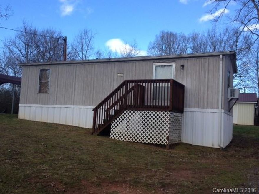 Cute 1 BR/ 1 BA single wide home in Statesville!  A nice back deck and large storage shed give you lots of room. Washer and dryer is for convenience only, owner may not repair or replace.  Misc. furniture left for tenants use or can be stored in the shed. This property has septic and a shared well. The shared well power is the responsibility of this property.