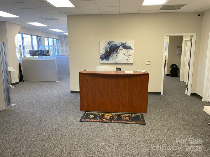 Full modern office condo with 3 private offices, 2 bathrooms, conference room, break area, and open space for desks/cubicles. Corner unit with large windows providing natural light.
