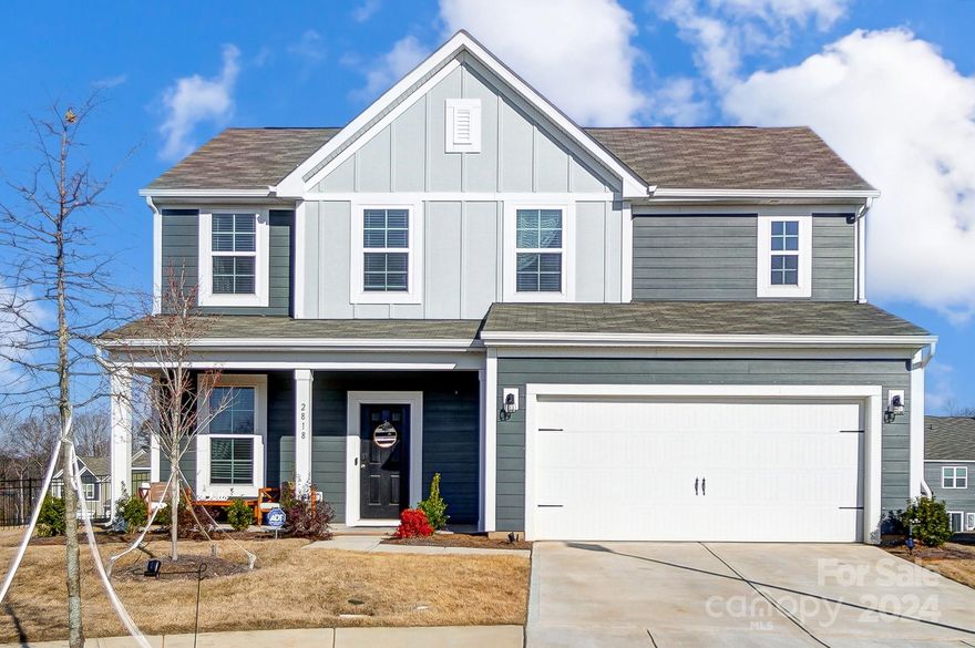 Welcome Home!  Come see this beautiful, well maintained, 2 story, 4 bedroom 2 1/2 bath single family home built in 2021.  On a cul-de-sac lot with 0.27 acres, enjoy a fully fenced in spacious back yard with fire pit.   Kitchen has granite countertops and stainless steel appliances.   The open floor plan of living room, kitchen and dining area is warm and welcoming.  There is also extra shelving in laundry room and primary bathroom upstairs.  This beautiful community is within 10 minutes to many major shopping places and closely located off of bypass.  Amenities include a community pool and playground.  Enjoy your visit!