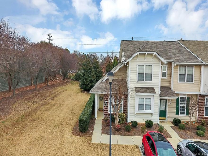 Beautiful end unit in conveniently located Waterstone of Fort Mill, SC.  Close to 77 and Hwy 160.  Well maintained home with Master Suite and Laundry located on first floor.  Upstairs contains two spacious bedrooms with shared bath.  New Roof in 2012, Downstairs laminate hardwoods and tile replaced in 2016.  Neutral colors, recently painted and carpets cleaned for new owners.  Fenced private back yard/patio area for entertaining.  Buyers Agent/buyers to confirm any pertinent information.