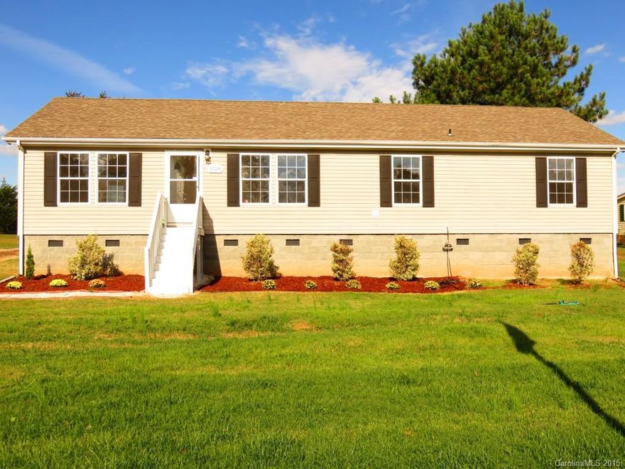 Beautifully maintained Modular home in Cherryville! Comes with a Home Warranty! House recently passed home inspection and FHA inspection and was appraised for over 130k a month ago!  Home sits on nearly an acre lot, with great outdoor entertaining area with large covered deck. Interior has a Modern and open floor plan with tons of natural light. Room sizes are generous and master suite is very large with garden tub and separate shower. Kitchen is huge with plenty of cabinet space.