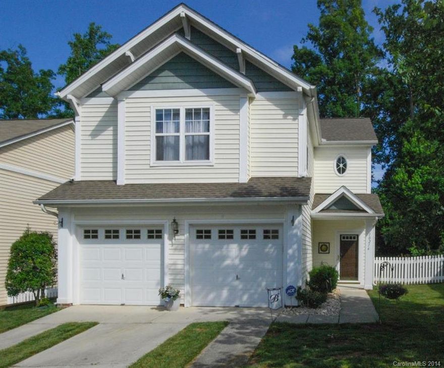 Desirable Riverbend neighborhood! 3 Bedroom 2 1/2 Baths. New Roof-2012, HVAC only 4 years old. Private backyard that backs up to the woods. Spacious Master Bedroom with his and hers closets. Garden tub with separate shower in Master Bath. Refrigerator and washer and dryer remain.  Large 2-car garage. Move in ready! Close to 485 for easy commute to Charlotte. Seller offering 1 year home warranty.