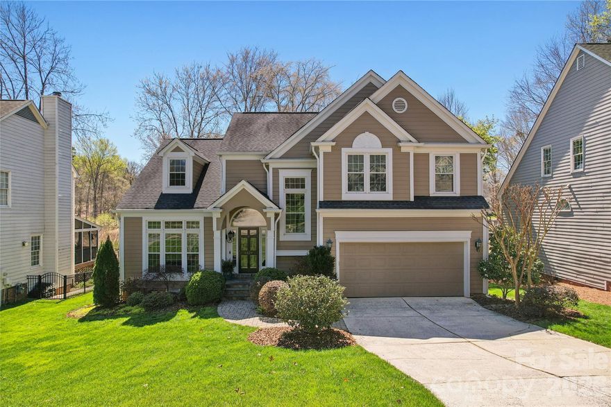 IN A WORD...PERFECTION!  If you are looking for a beautifully warm, impeccably maintained, welcoming home located in an amazing community situated on a gorgeous golf course within walking distance to one of the four neighborhood pools, THEN STOP LOOKING!  You have found your new home.  This 4BR/2.5BA home boasts warm real hardwood floors throughout the main level.  You are greeted by a spacious living room currently being used as an office, a connecting dining room conveniently located next to the efficient kitchen providing endless entertaining options.  Need to unwind after a long stressful day?  Choose your preference:  movie night curled up on the couch in the cozy family room with gas-log fireplace, coffee & a good book in the bright & airy sunroom or evening beverage on the rear deck overlooking the lush greens of the highly regarded Highland Creek golf course.  Upstairs, you will find four spacious bedrooms all boasting new lush carpet underfoot.  Primary suite features a vaulted ceiling for an expansive feeling all while maintaining that coziness you want in your private retreat.  The ensuite light-filled bathroom showcases a separate tile-surround shower & garden tub and large walk-in closet.  Three additional bedrooms plus the ever-convenient laundry room complete the second level of your new home.  Energy-efficient windows complete the perfection!  Enjoy all that Highland Creek has to offer from multiple pools, tennis courts, pickleball courts, playgrounds, clubhouses, volleyball court, basketball courts, disc golf court, and so many other things like fun organized activities for everyone!  The list goes on!  Combine all of that with an amazing location offering convenient access to so many things like shopping, dining, entertainment, easy access to nearby highways, this is PERFECTION!  WELCOME HOME!