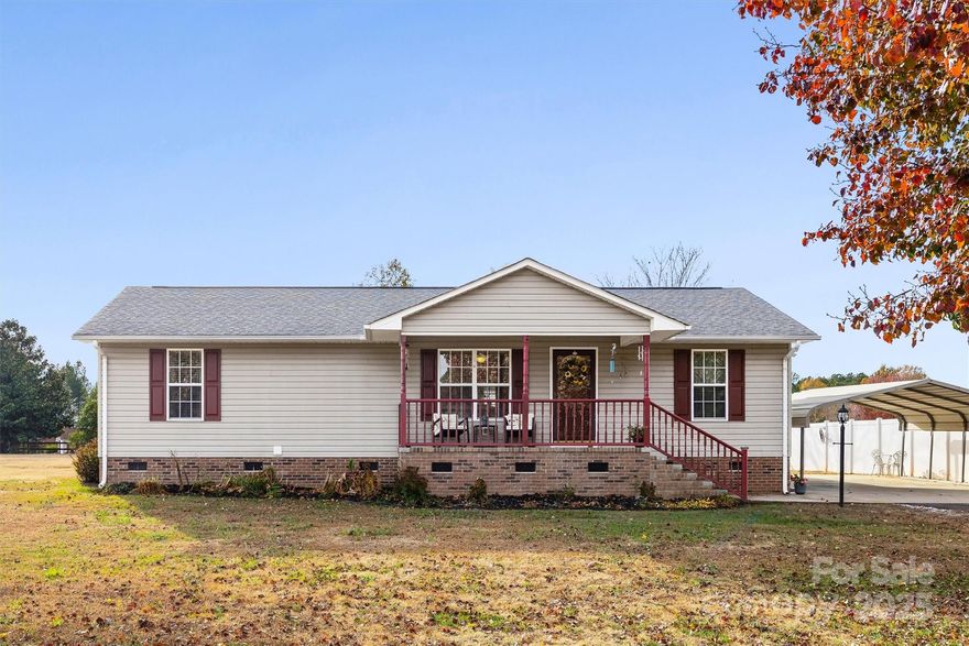 Looking for a move-in-ready home with space, privacy, and no HOA? This beautifully updated/kept 3-bed, 2-bath ranch sits on a full acre in York, SC—just minutes from schools, shopping, and dining! Step inside to find an inviting open floor plan with fresh paint and luxury vinyl plank. The updated kitchen shines with granite countertops, stainless steel appliances, perfect for home chefs and entertainers alike. Love the peace of the outdoors in a quiet community close to everything. Come and enjoy a rocking-chair front porch or your own screened-in back porch, overlooking your fenced-in 1-acre lot. The storage building provides ample space for hobbies, tools, or outdoor gear. This home truly has it all—updates, acreage, and unbeatable value And NO HOA FEE'S! Don’t miss this opportunity—Schedule your private showing today and make this beautiful home yours before it’s gone!