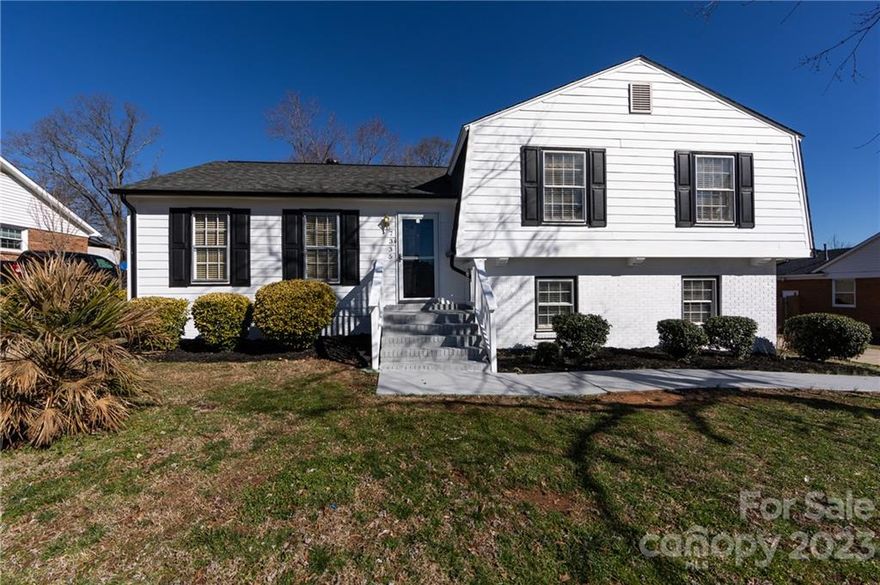 Welcome home! A perfect opportunity to own nicely renovated split level home in an established neighborhood with NO HOA. Conveniently located close to Uptown, MORA & Matthews. Main level features SPACIOUS living room & kitchen loaded with QUARTZ COUNTERTOPS  W/ backsplash, STAINLESS APPLIANCES and high rise cabinets. Upper level boasts MASTER W/ ENSUITE BATH.& additional two good size bedrooms with a full bath that has all the modern updates. Lower level features a large family room with fireplace and an additional bedroom with an ENSUITE BATH. New LVP floors in the lower level, hardwood floors installed in the upper level and is refinished. Recently painted deck overlooks the large yard that is perfect for FAMILY GATHERINGS & ENTERTAINMENT. Home has FRESH PAINT- IN & OUT. This home sits in close proximity to restaurants, groceries, public library and much more that East Charlotte has to offer. Please schedule your showings today.