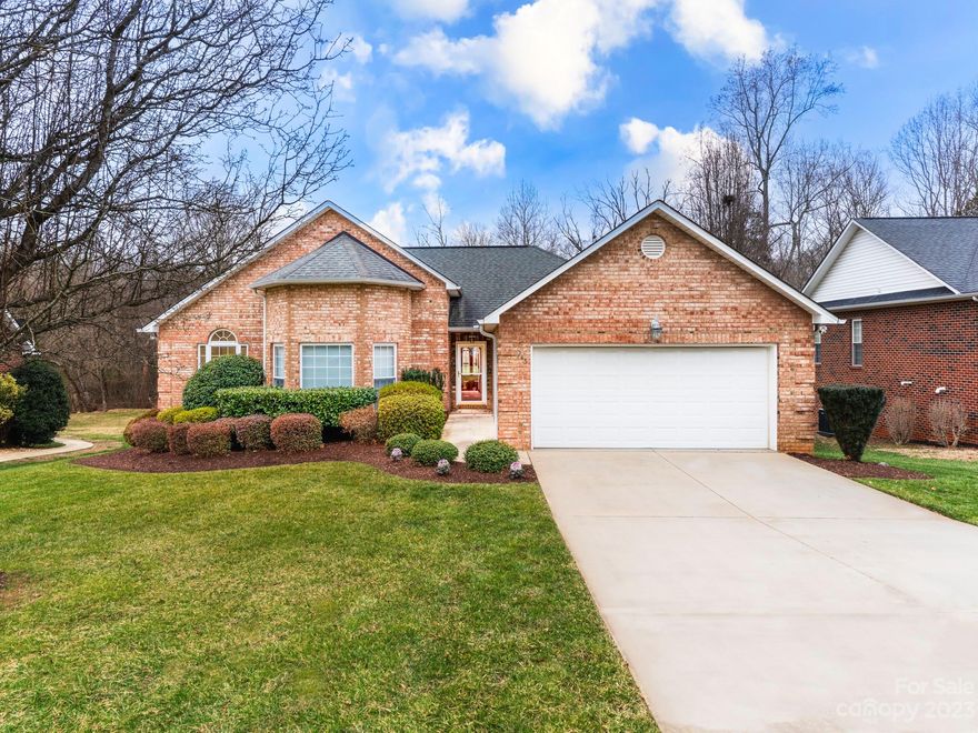Discover the charm of this pristine single-story brick home nestled in the coveted Woodlands neighborhood of Mooresville. This rare gem features 2 beds, 2 full baths, & a versatile great room, perfect for an extra living space or possible conversion to a 3rd bedroom. Enjoy meals in the cozy dining room or breakfast nook. Step outside to a serene backyard deck, overlooking a quarter-acre private backyard with a wooded backdrop & creek. The living room's inviting fireplace, spacious two-car garage, & additional driveway parking enhance this home's allure. The impeccably maintained lawn with in-ground irrigation & proximity to the upcoming Dry Creek Greenway, offering trails for walking & biking, add to this home's appeal. Additionally, a large walk-in crawl space is perfect for your extra storage needs. Don't miss out on this rare opportunity in The Woodlands, where listings are a rarity! Perfect for homeowners & investors alike.