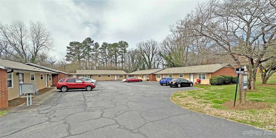 Multi-family 10 unit 2 bed 1 bath single level apartments. Washer connections in most units. All units have a patio. Owner pays water, sewer, trash, and grounds care. There is a dumpster onsite.  This property has city water and sewer and the fuel type is electric.  Pictures are of unit when vacant - ONE UNIT IS VACANT - MAY SHOW VACANT UNIT ONLY.